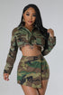 Fashion Commander Crop Camo Jacket