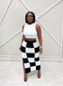 Checker Knitted Maxi Skirt